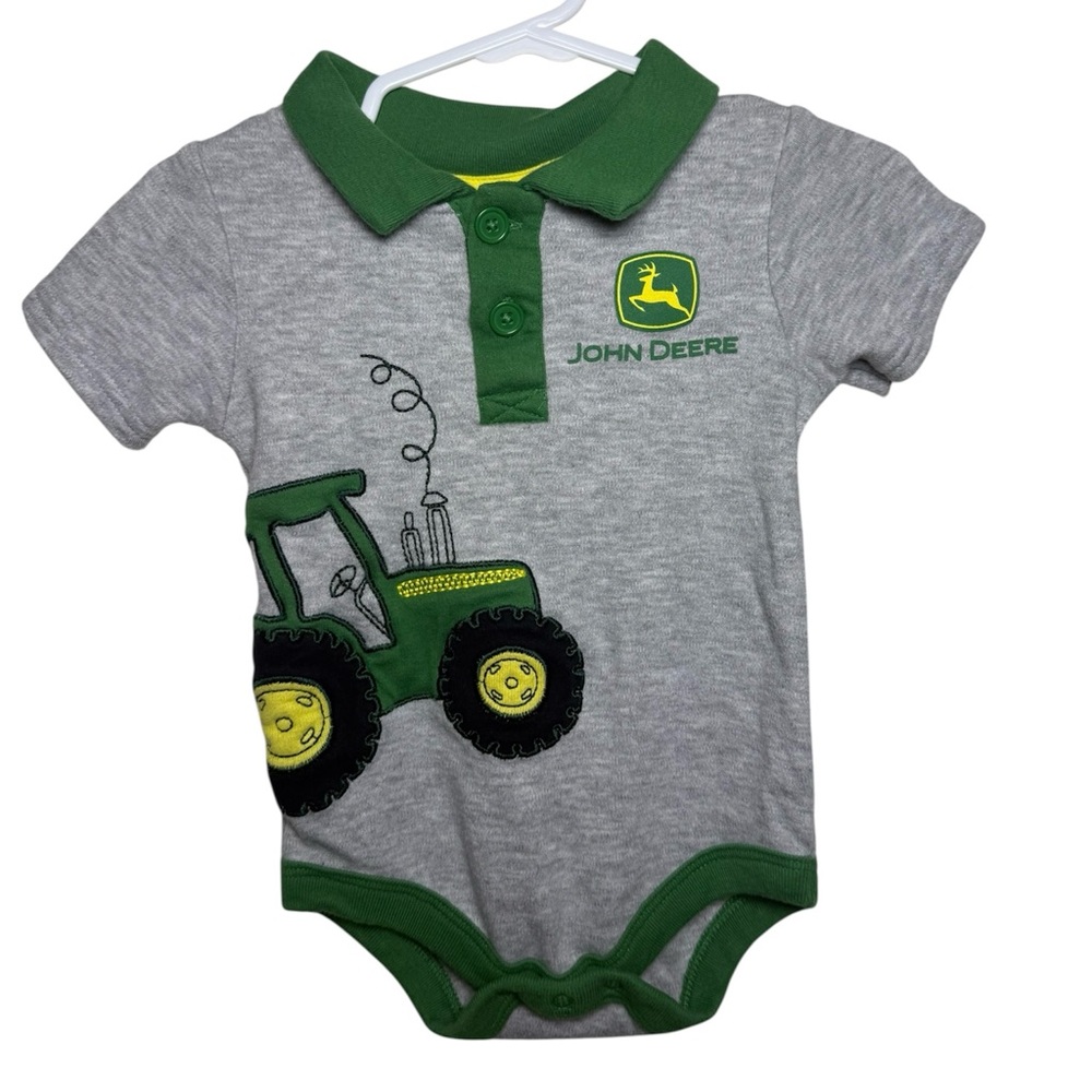 John Deere Green & Gray Infant Polo